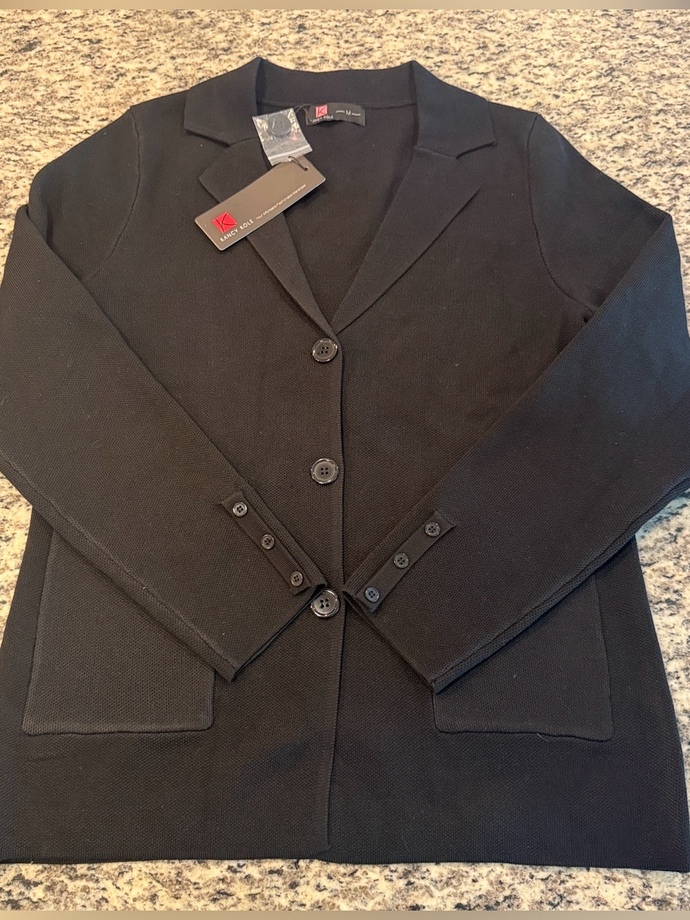 Kancy Kole Button-Front Knit Blazer | Single Button Closure | Brand New | Medium